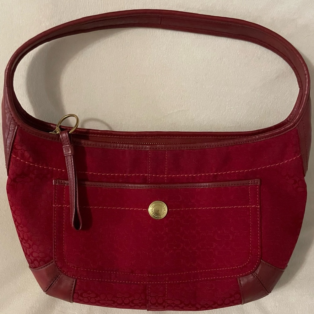 RARE Vintage Coach Ergo Signature Shoulder Bag in Red